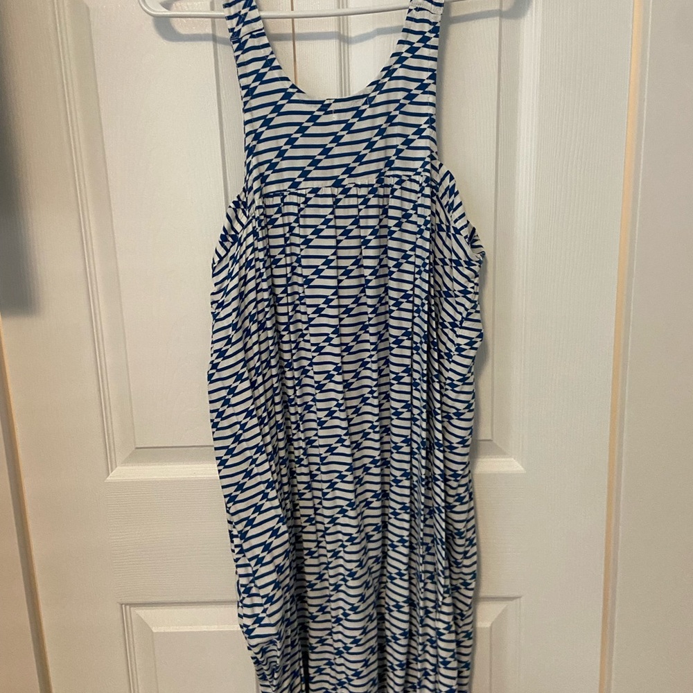 Ava Sky Blue and White Patterned Dress